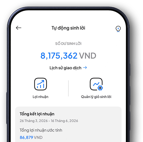 Màn hình số dư sinh lời trên NCB iziMobile