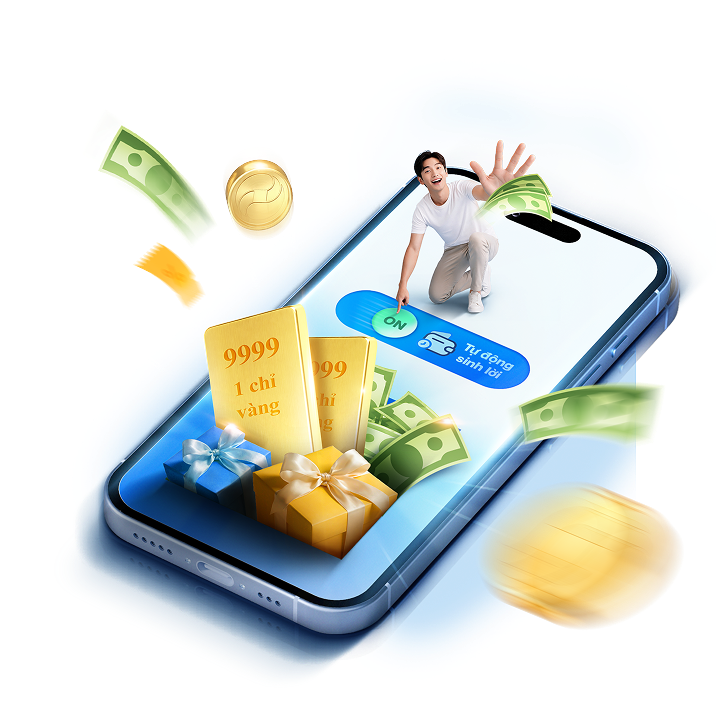 Điện thoại NCB iziMobile cùng vàng SJC 9999 và tiền thưởng