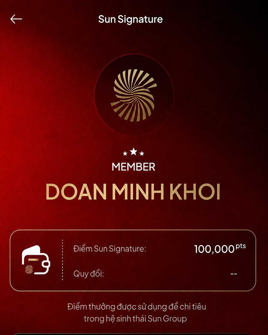 Minh họa sử dụng điểm thưởng Sun Point trên ứng dụng NCB iziMobile