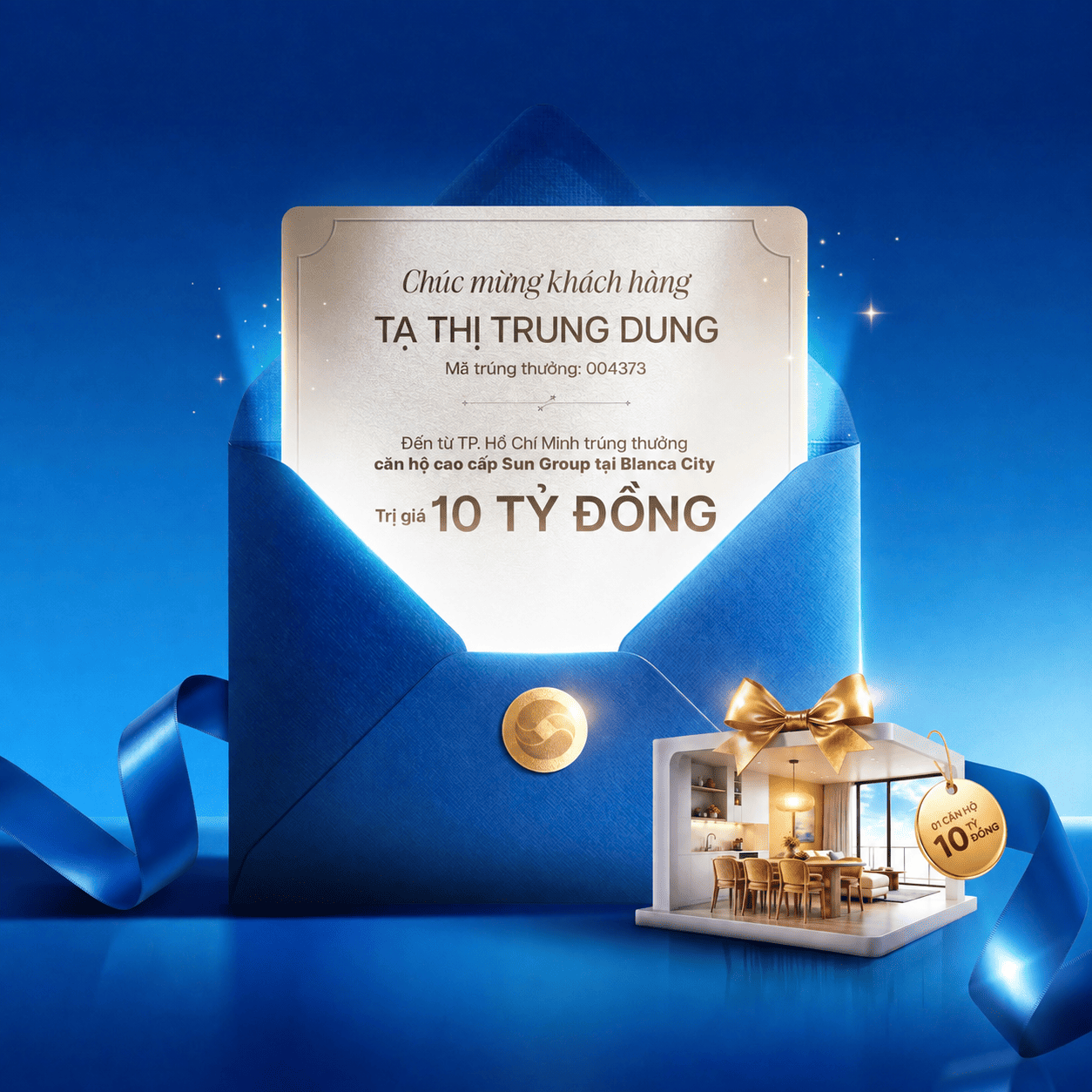 Giải thưởng căn hộ cao cấp Sun Group trị giá 10 tỷ đồng